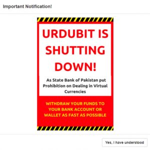 Pakistan’s Urdubit Exchange Shuts Down After Crypto Ban
